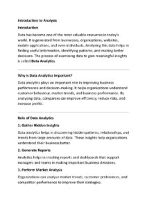 Data Analytics Overview and Techniques for Businesses