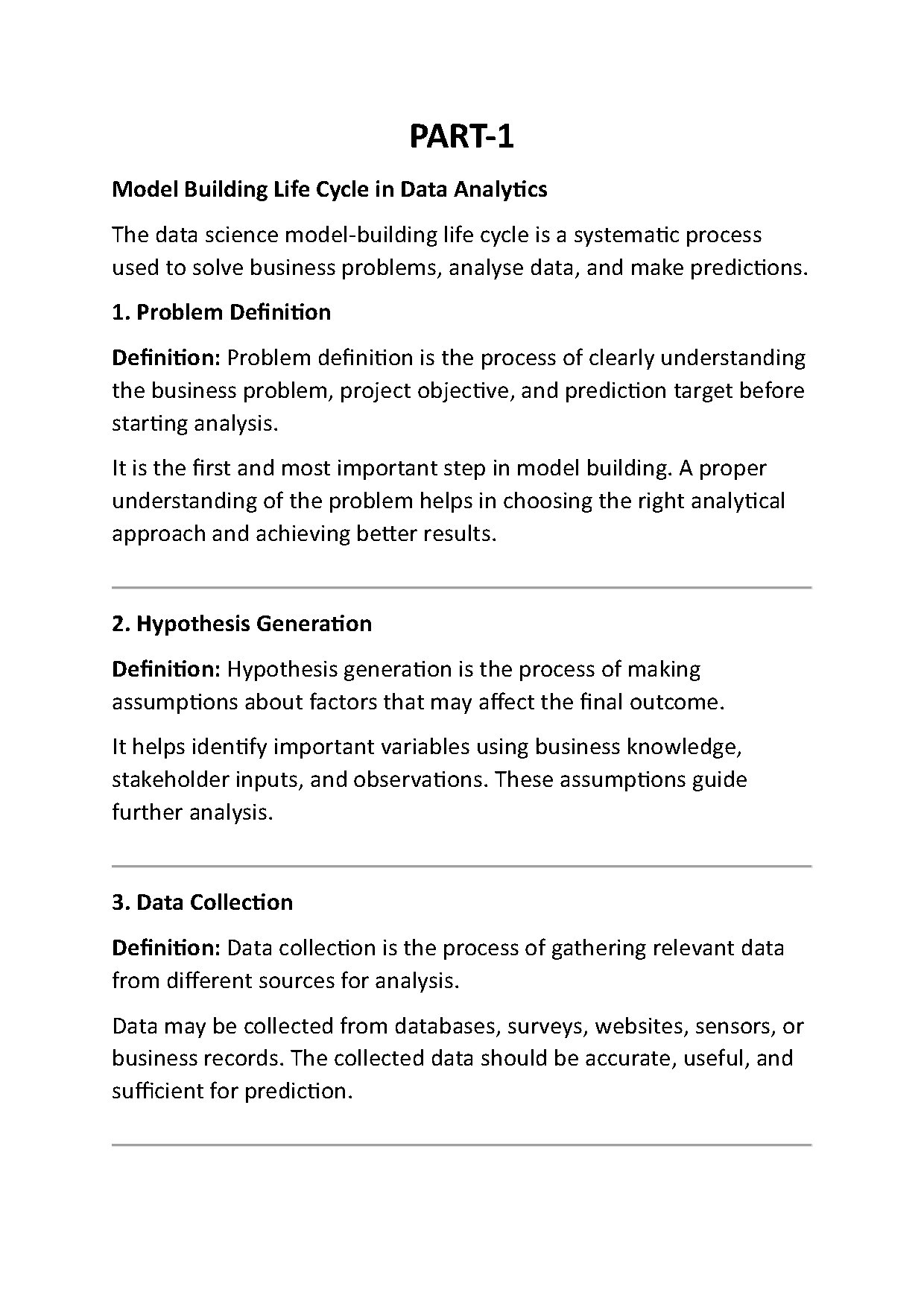 Data Science Model Building Life Cycle in Analytics