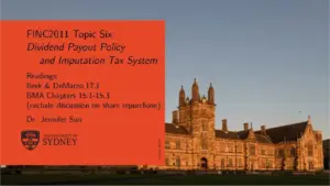 Dividend Payout Policy and Imputation Tax System