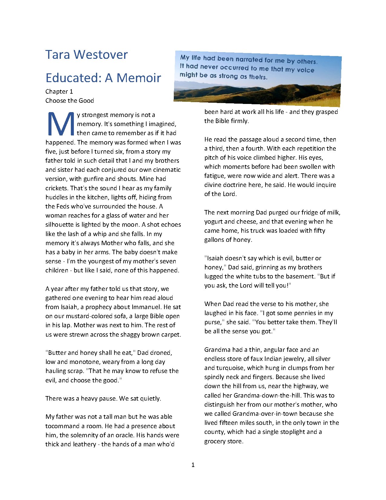 Educated: A Memoir by Tara Westover