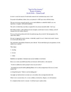 Ego Is the Enemy by Ryan Holiday - Book Notes