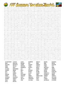 End of Year Summer Vacation Word Search Puzzle