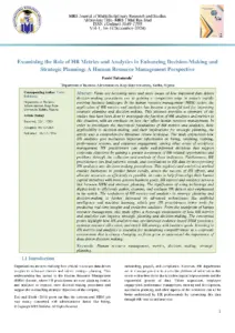 Examining the Role of HR Metrics and Analytics in Decision-Making