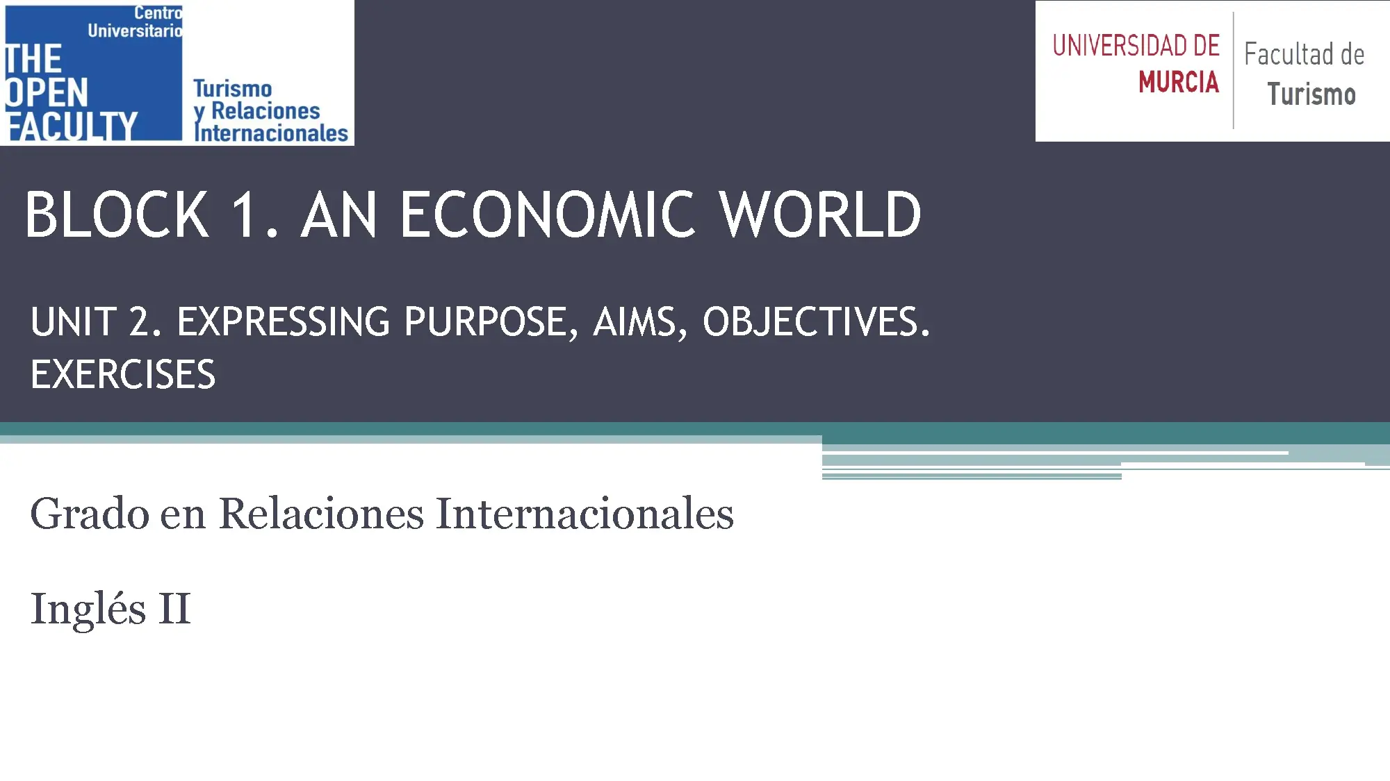 Expressing Purpose Exercises for International Relations