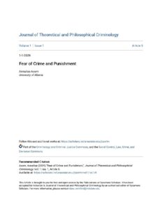 Fear of Crime and Punishment by Annalise Acorn