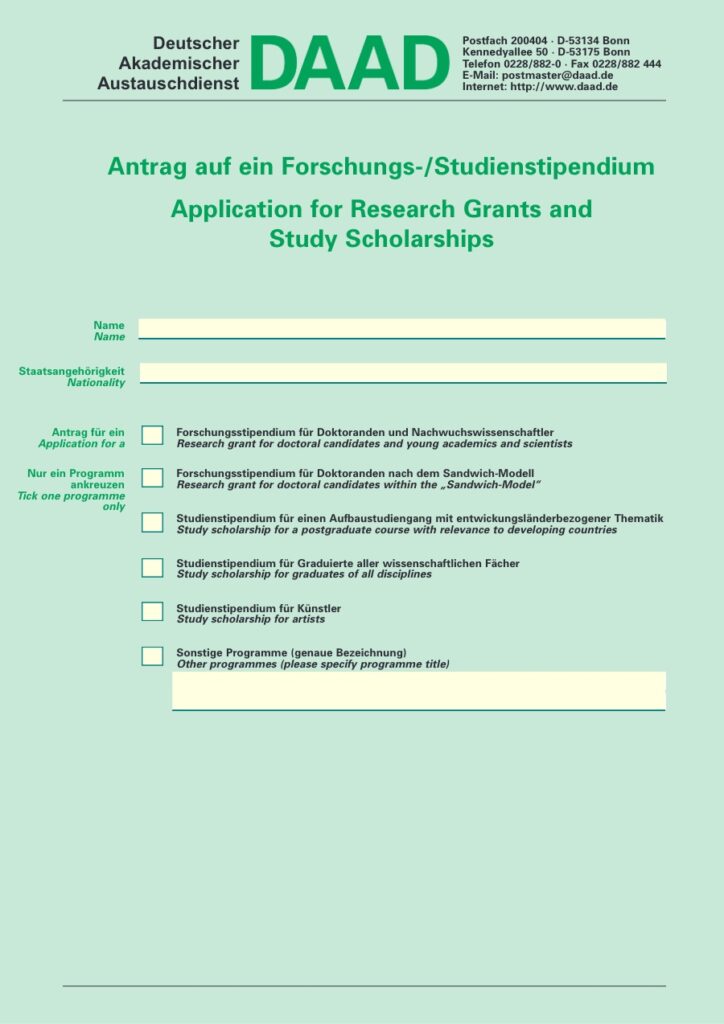 Forschungsstipendium für Doktoranden und Nachwuchswissenschaftler