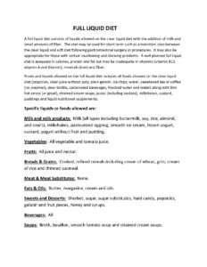 Full Liquid Diet Guidelines and Allowed Foods