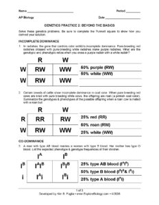 Genetics Practice Problems and Solutions for AP Biology