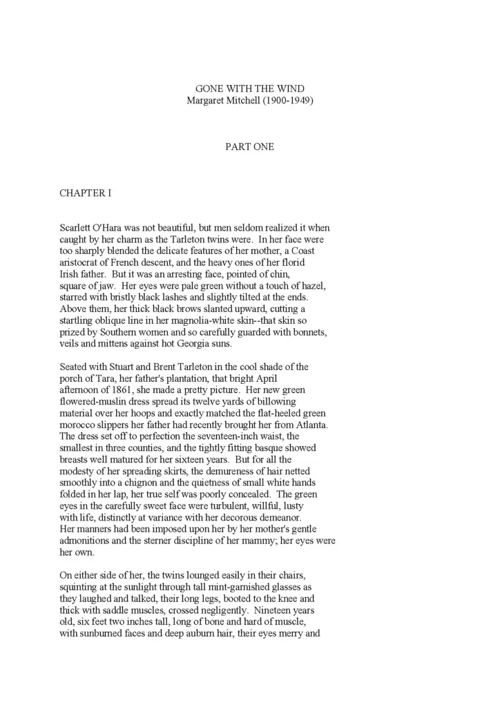 Gone With The Wind by Margaret Mitchell