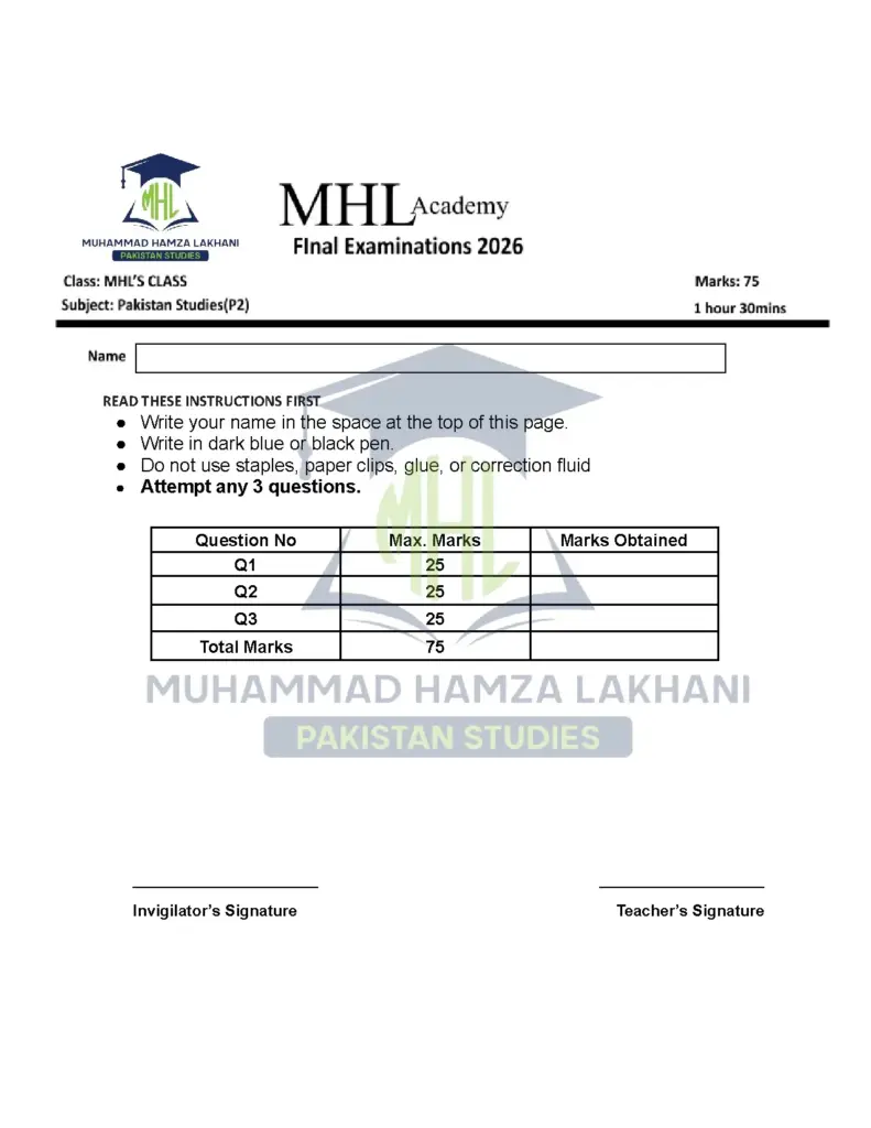Grand Mock Geography Exam 2026