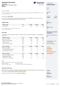 Hapag-Lloyd Quotation W260500527058 for Cargo Transport