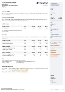 Hapag-Lloyd Quotation W260500620451 for Cargo Shipping