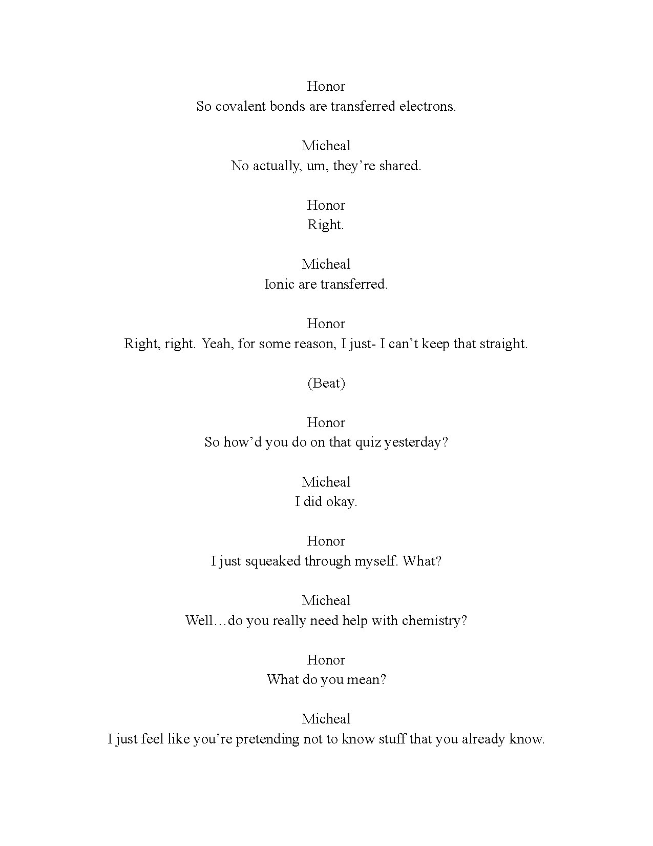 Honor Society Acting Scene Analysis