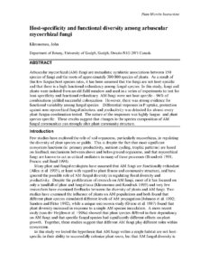 Host-specificity and Functional Diversity of Mycorrhizal Fungi