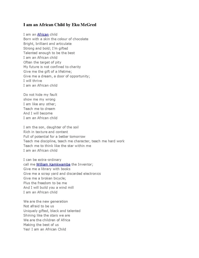 I Am An African Child by Eku McGred