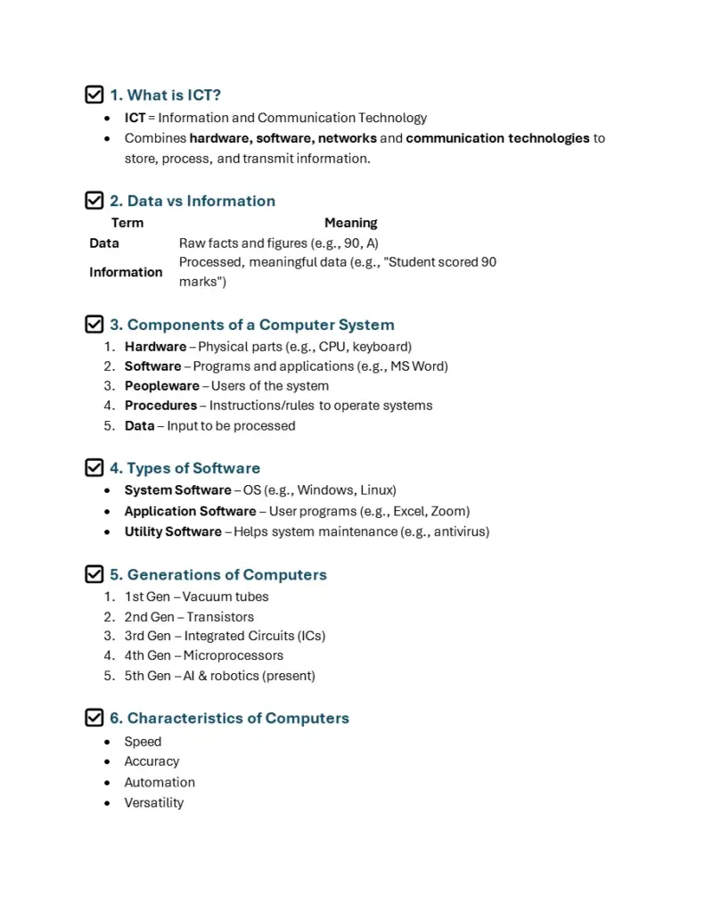 Information and Communication Technology (ICT) Overview