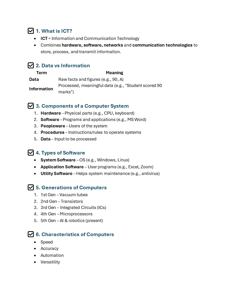 Information and Communication Technology (ICT) Overview