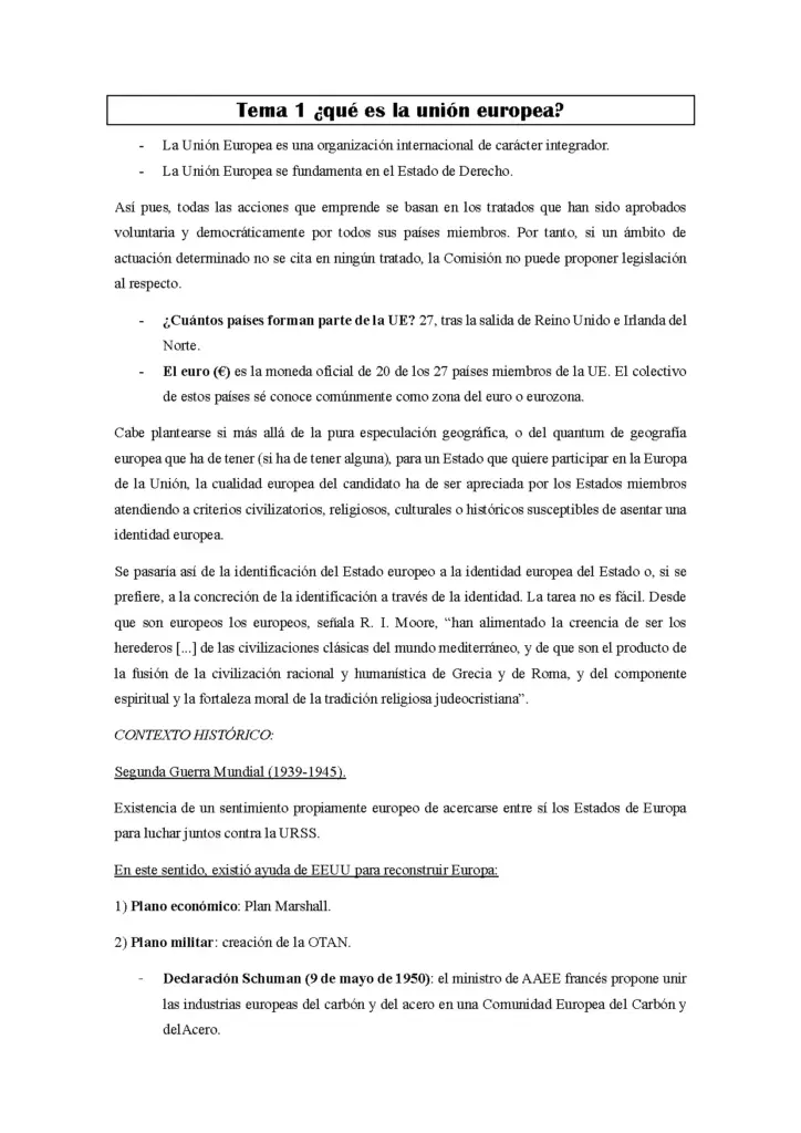 Introducción a la Unión Europea