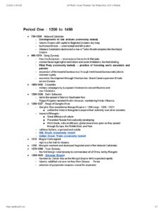 Key Events in World History from 1200 to Present