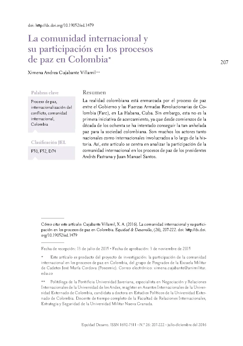 La Comunidad Internacional y su Participación en Procesos de Paz