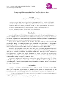 Language Features in The Catcher in the Rye by J.D. Salinger