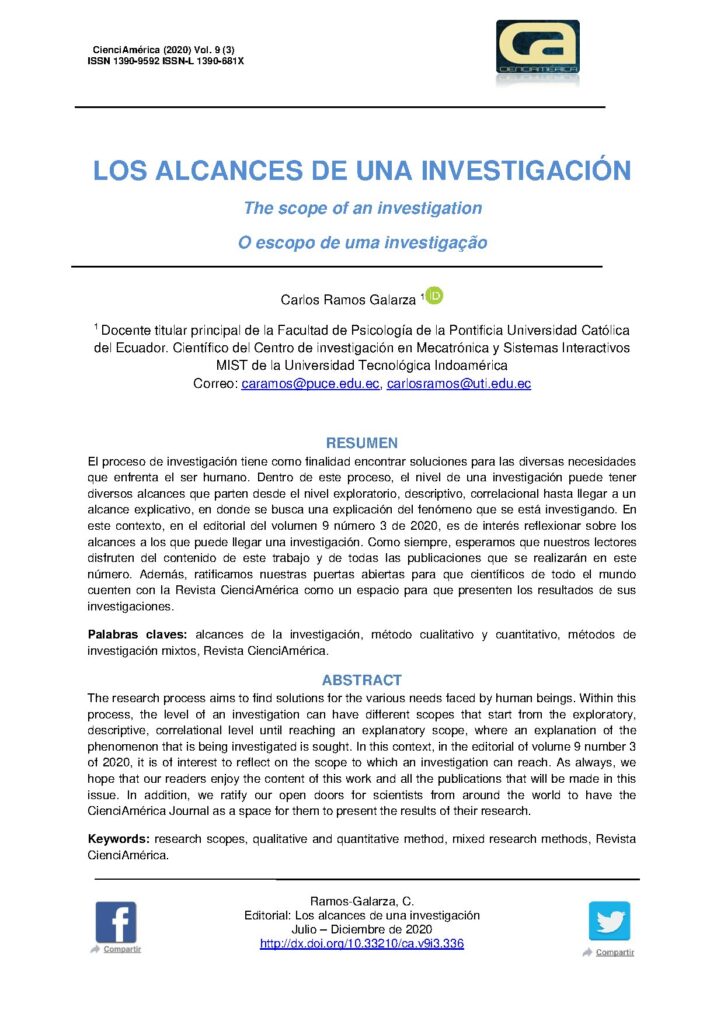 Los Alcances de una Investigación by Carlos Ramos Galarza