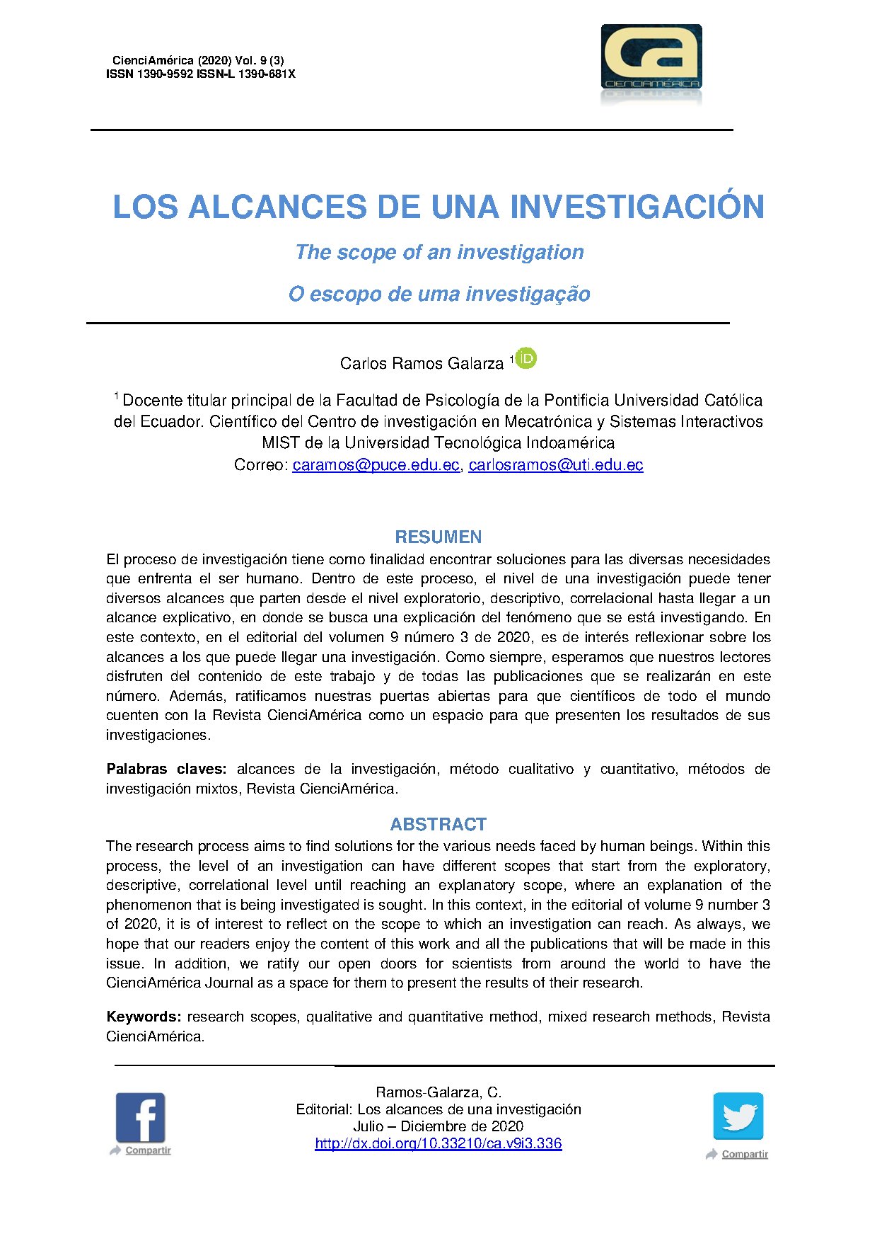 Los Alcances de una Investigación by Carlos Ramos Galarza