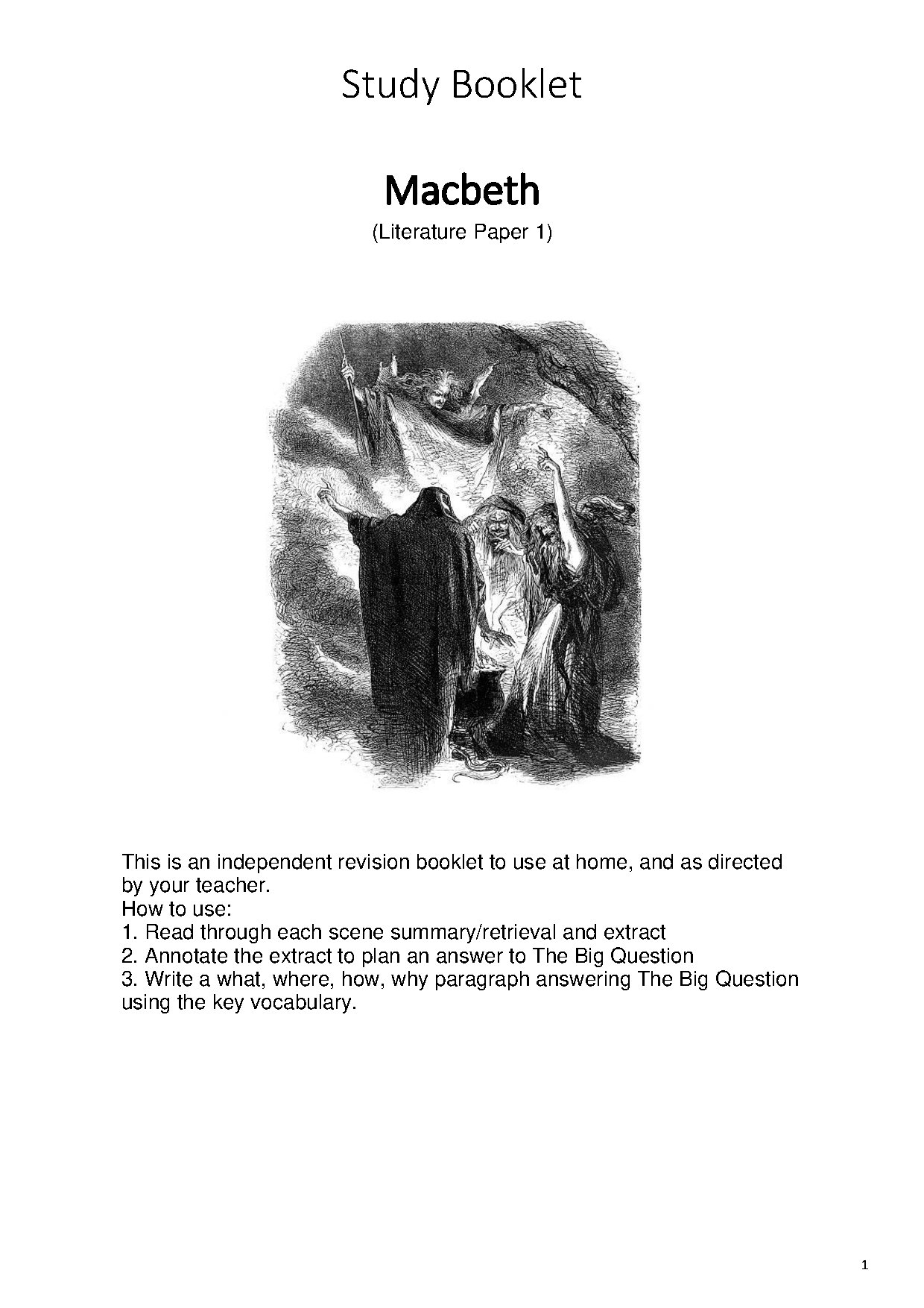 Macbeth Study Workbook for Literature Analysis