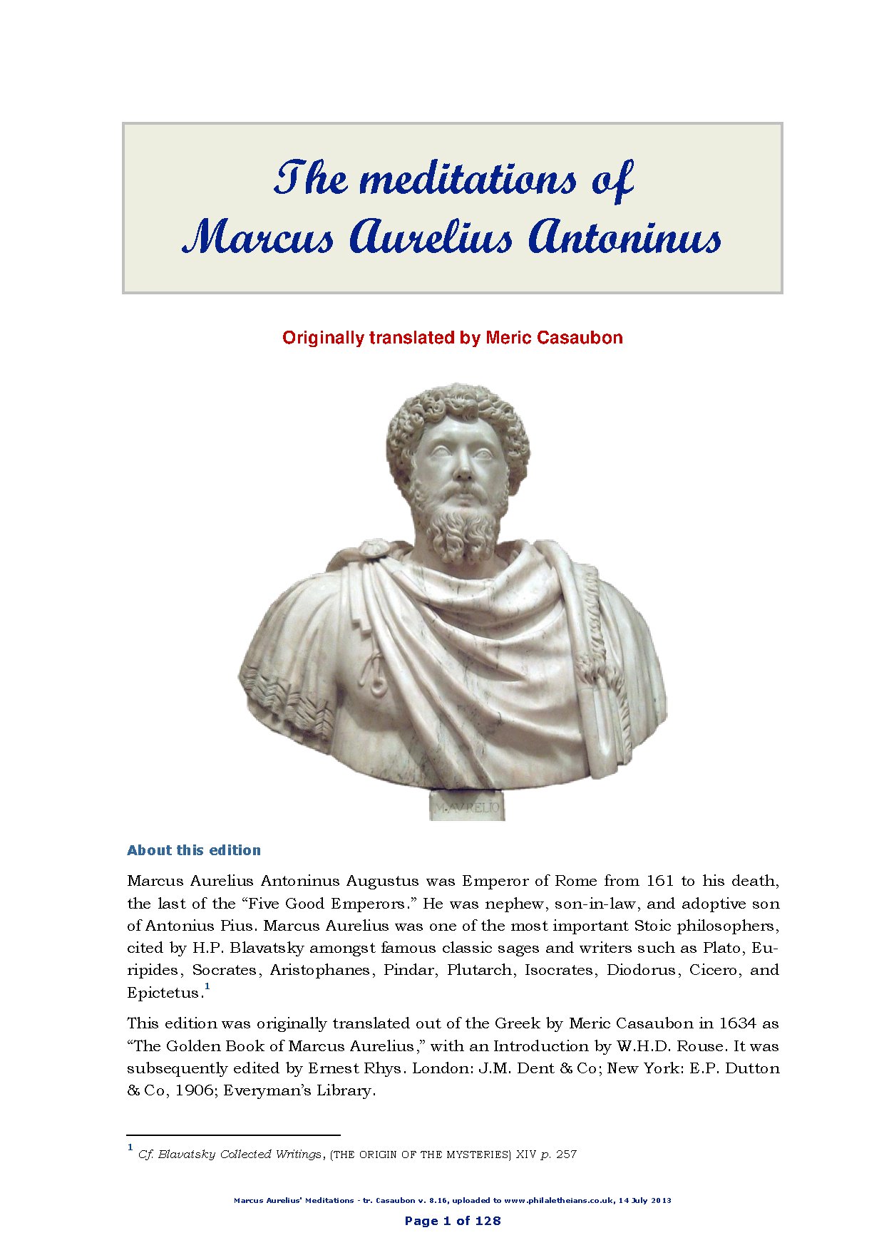 Meditations by Marcus Aurelius Antoninus