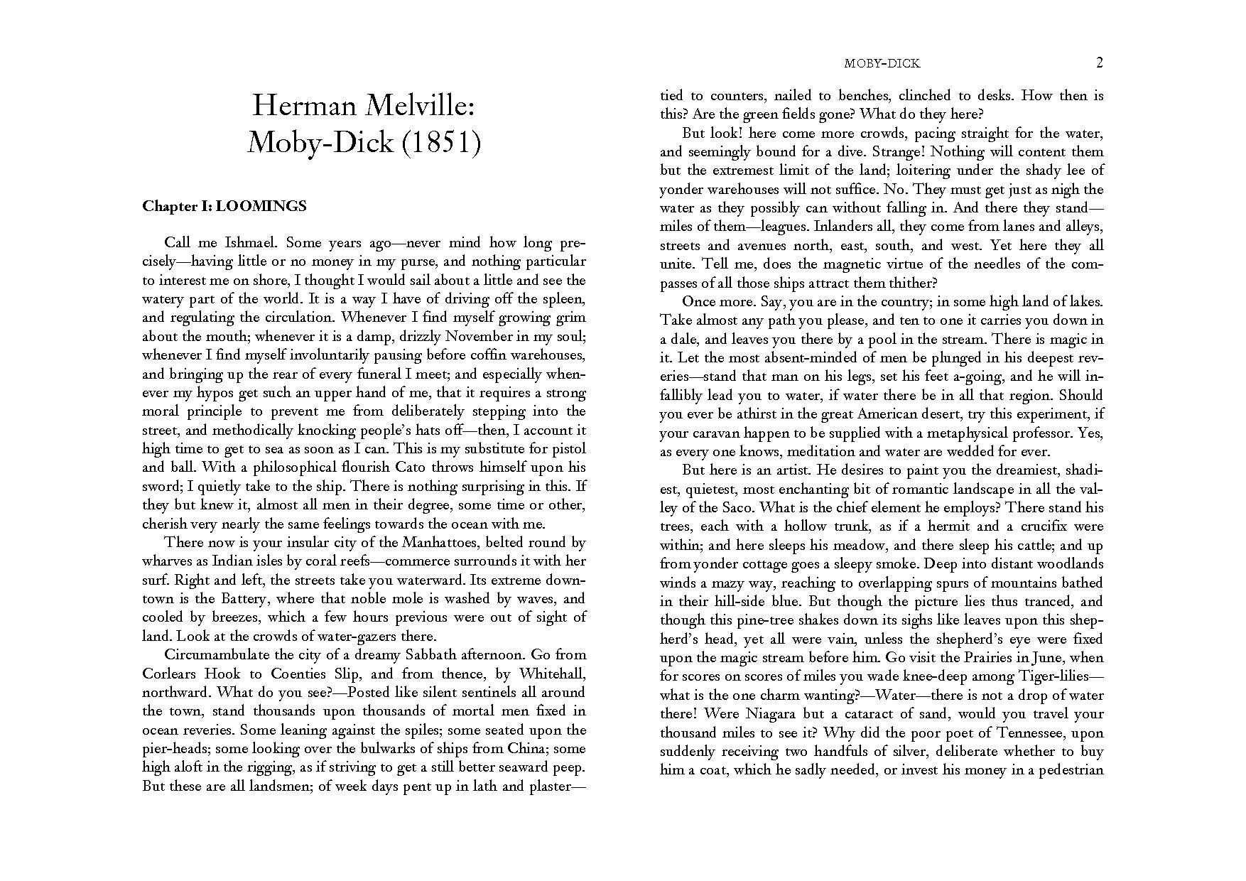 Moby-Dick by Herman Melville Chapter 1
