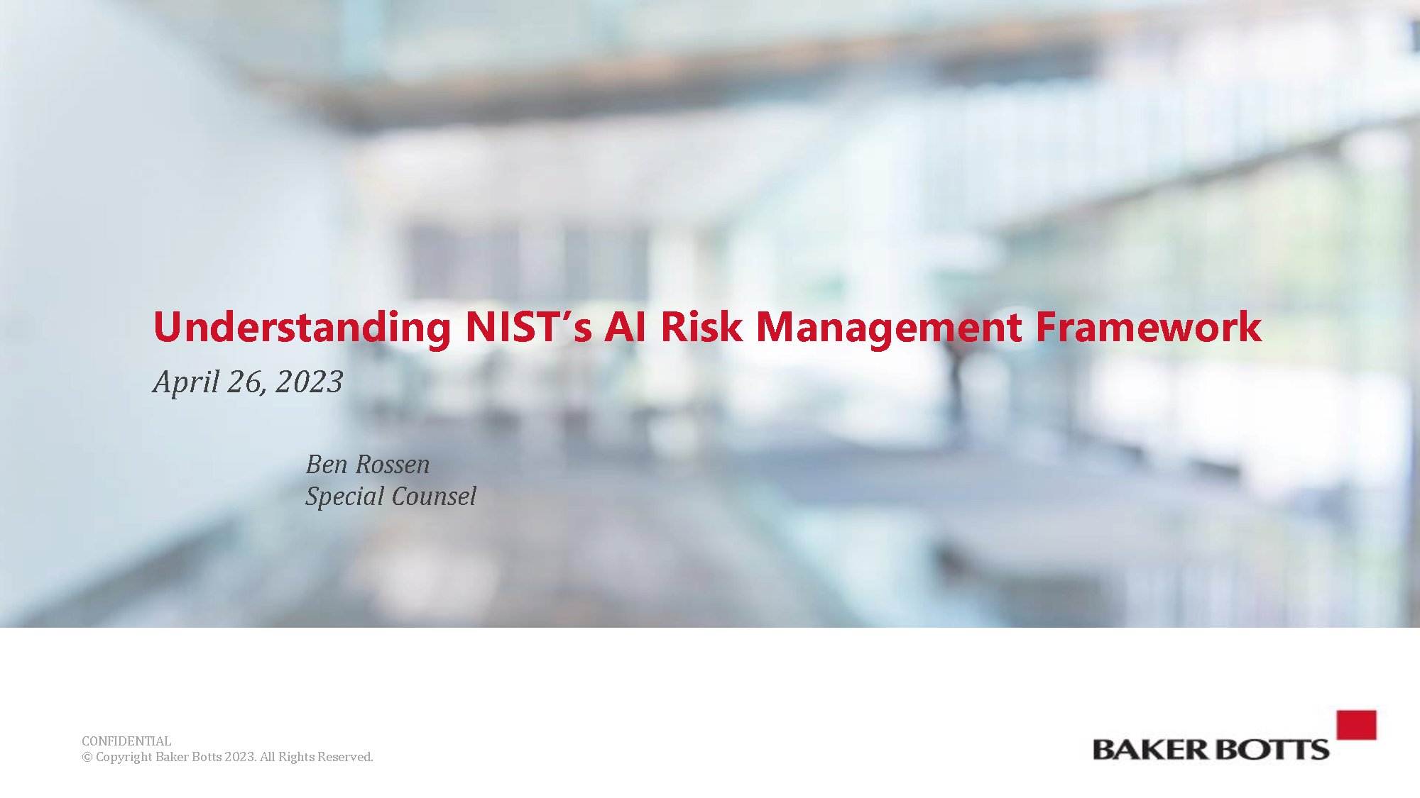 NIST AI Risk Management Framework Overview 2023