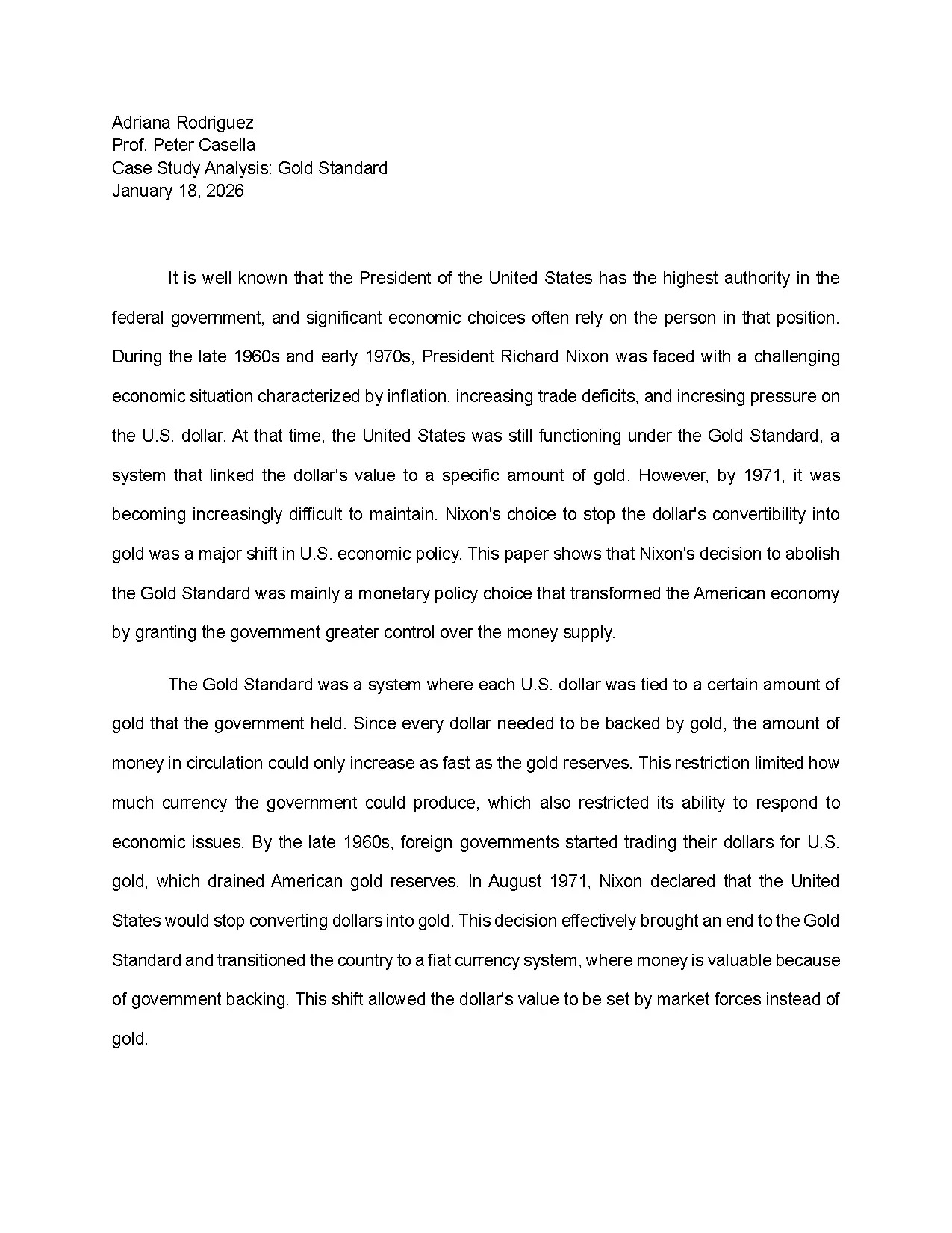 Nixon’s Decision to End the Gold Standard