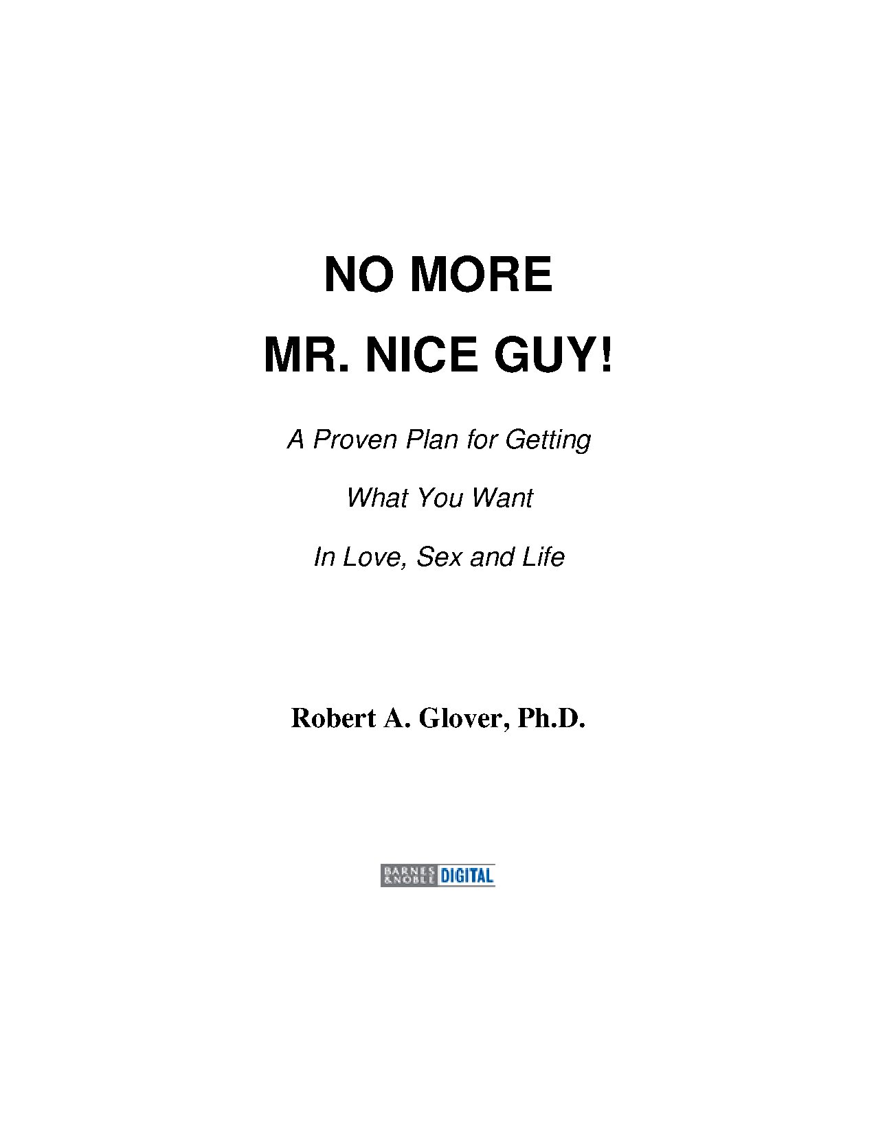 No More Mr. Nice Guy by Robert Glover