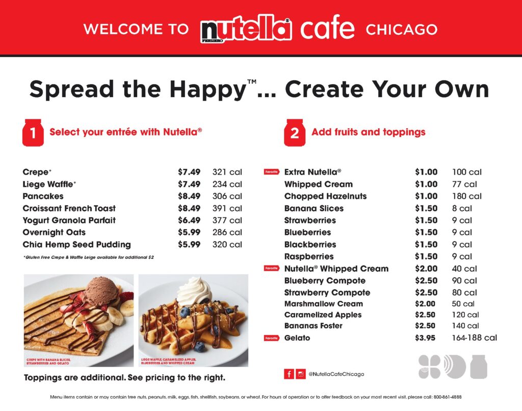 Nutella Cafe Menu Chicago