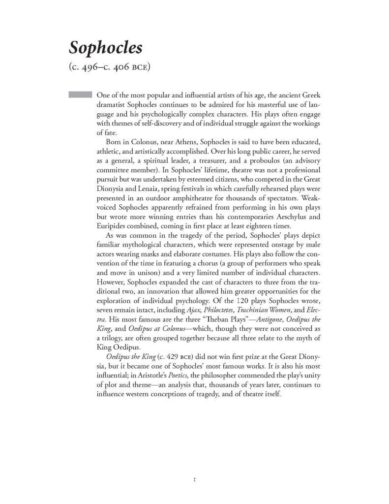 Oedipus by Sophocles: A Tragic Play Analysis