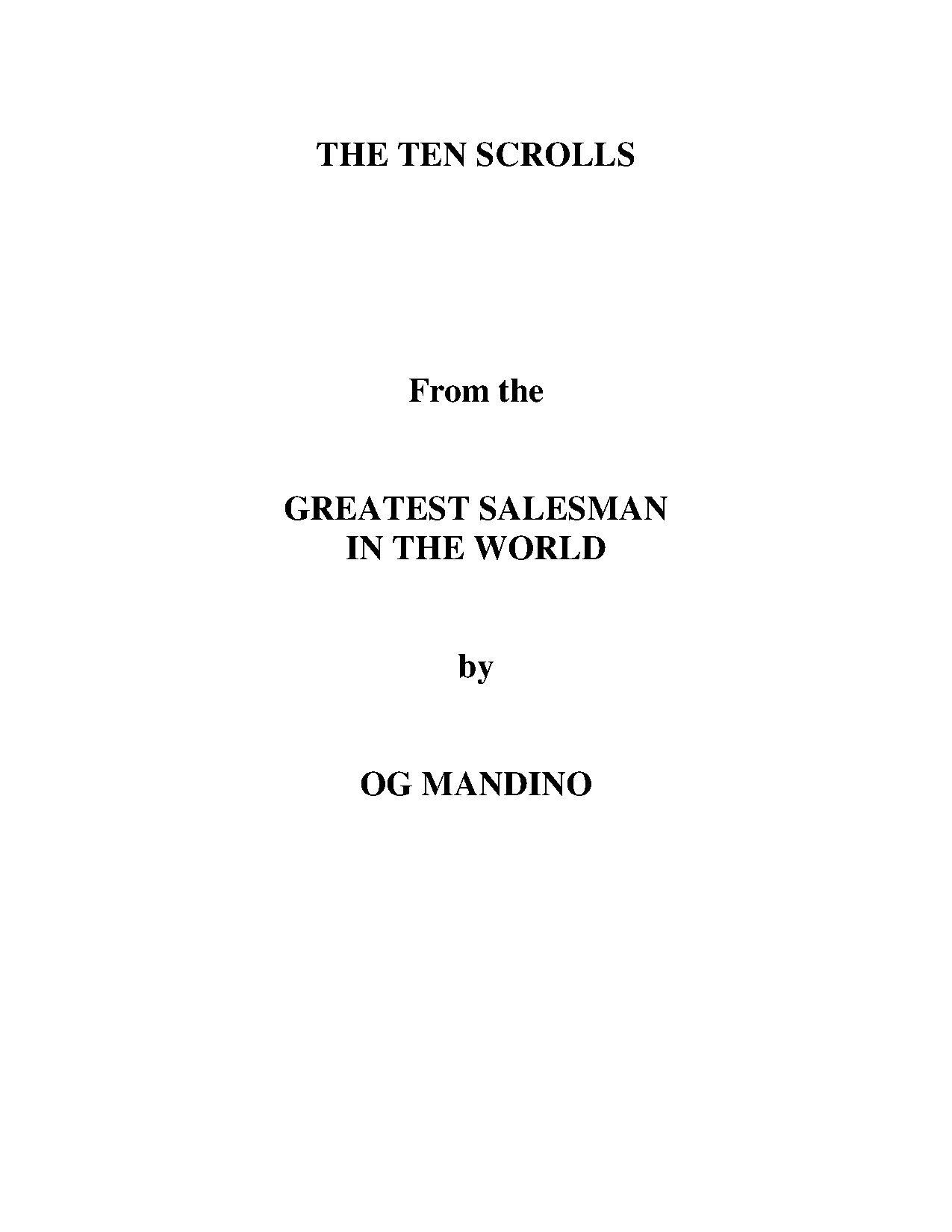 Og Mandino’s Scrolls: Principles of Success