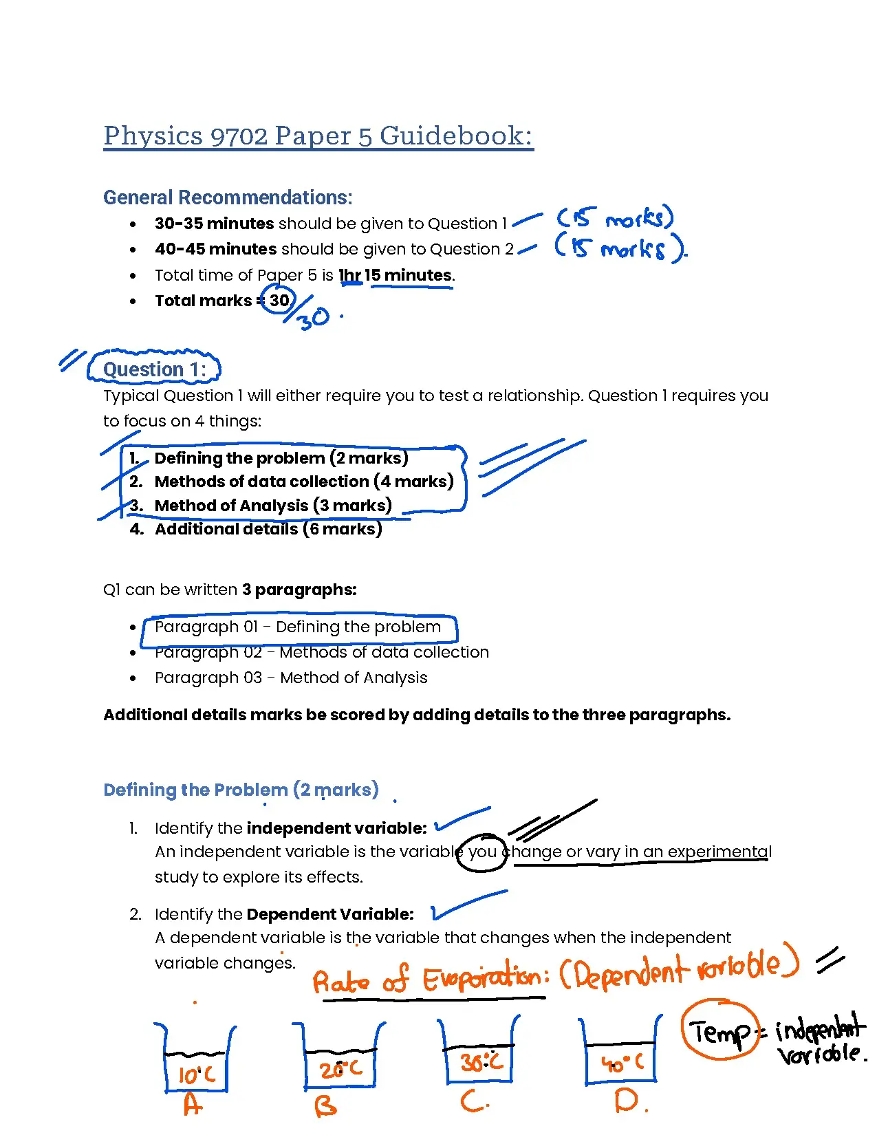 Physics 9702 Paper 5 Guidebook
