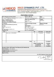 Proforma Invoice for Guru Nanak Dev University Amritsar
