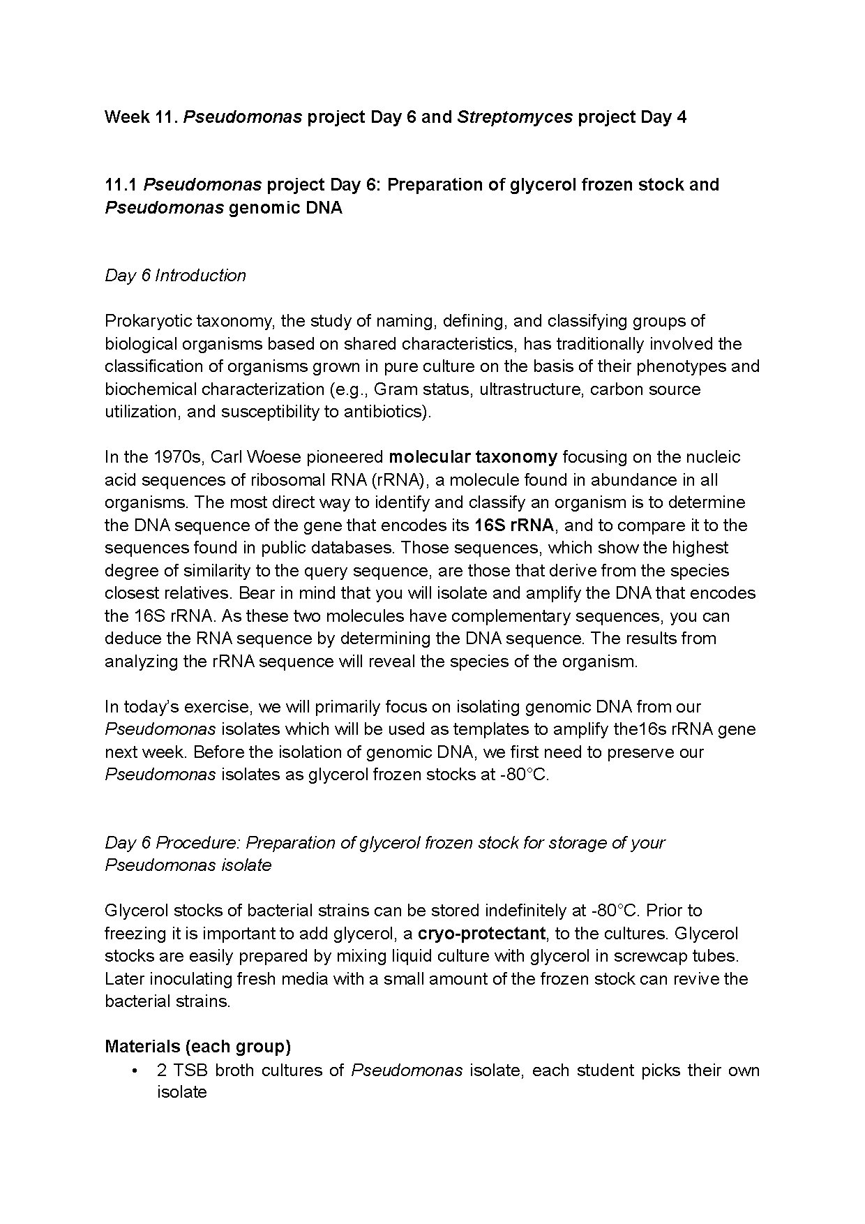 Pseudomonas and Streptomyces Microbiology Techniques