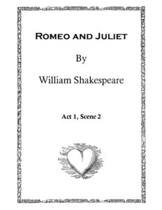Romeo and Juliet Act 1 Scene 2 by William Shakespeare