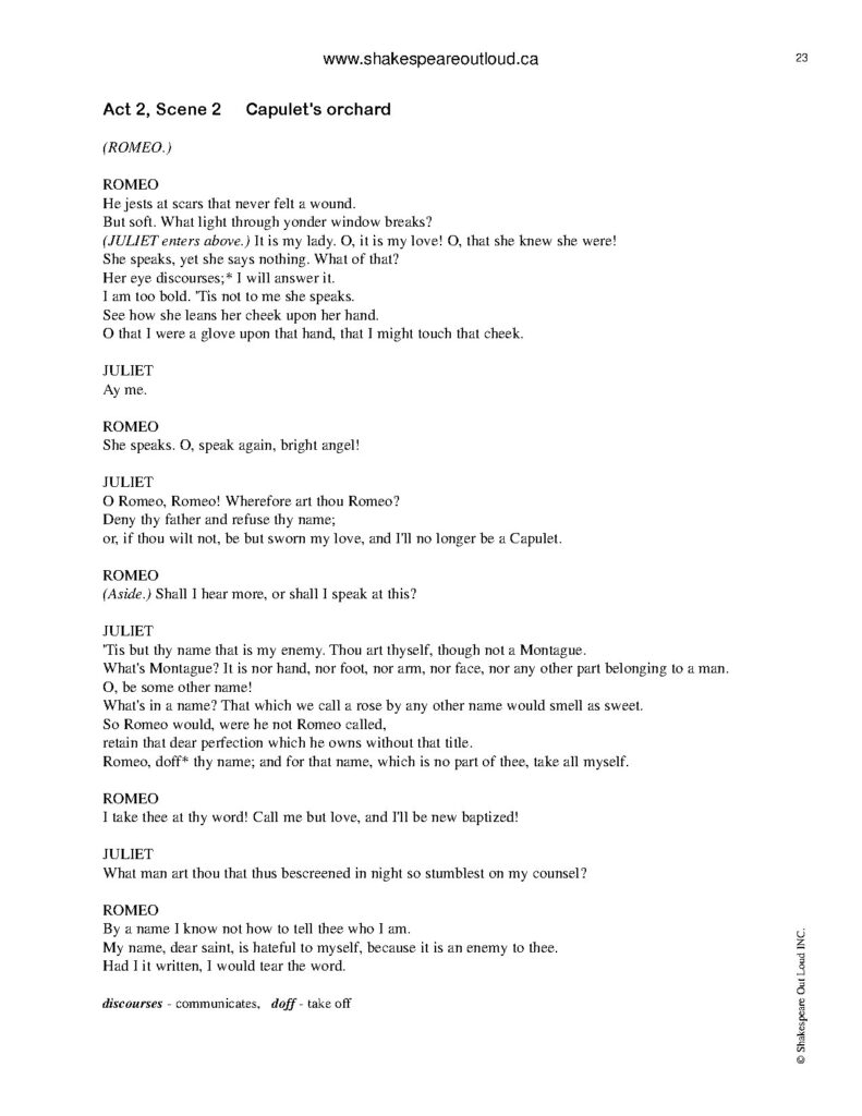 Romeo and Juliet Act 2 Scene 2 Analysis