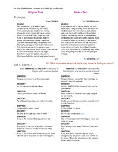 Romeo and Juliet by William Shakespeare No Fear Edition