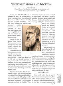 Rosicrucianism and Stoicism: Philosophical Connections