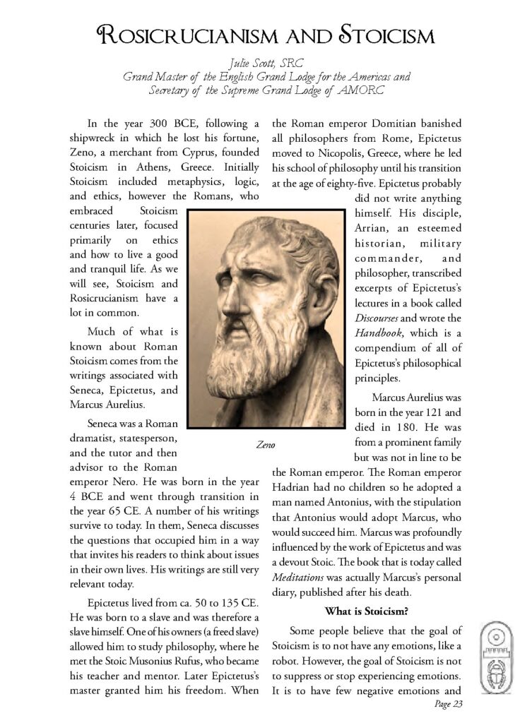 Rosicrucianism and Stoicism: Philosophical Connections