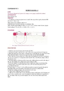Screw Gauge Experiments for Measuring Wire and Sheet Thickness