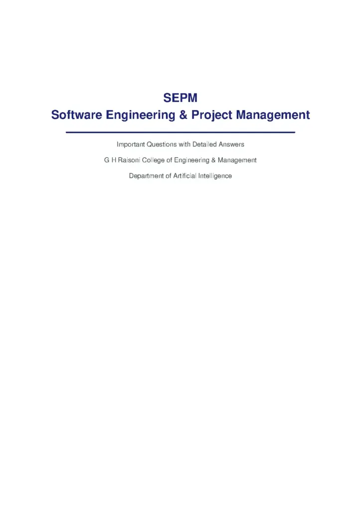 Software Engineering and Project Management Important Questions (2)