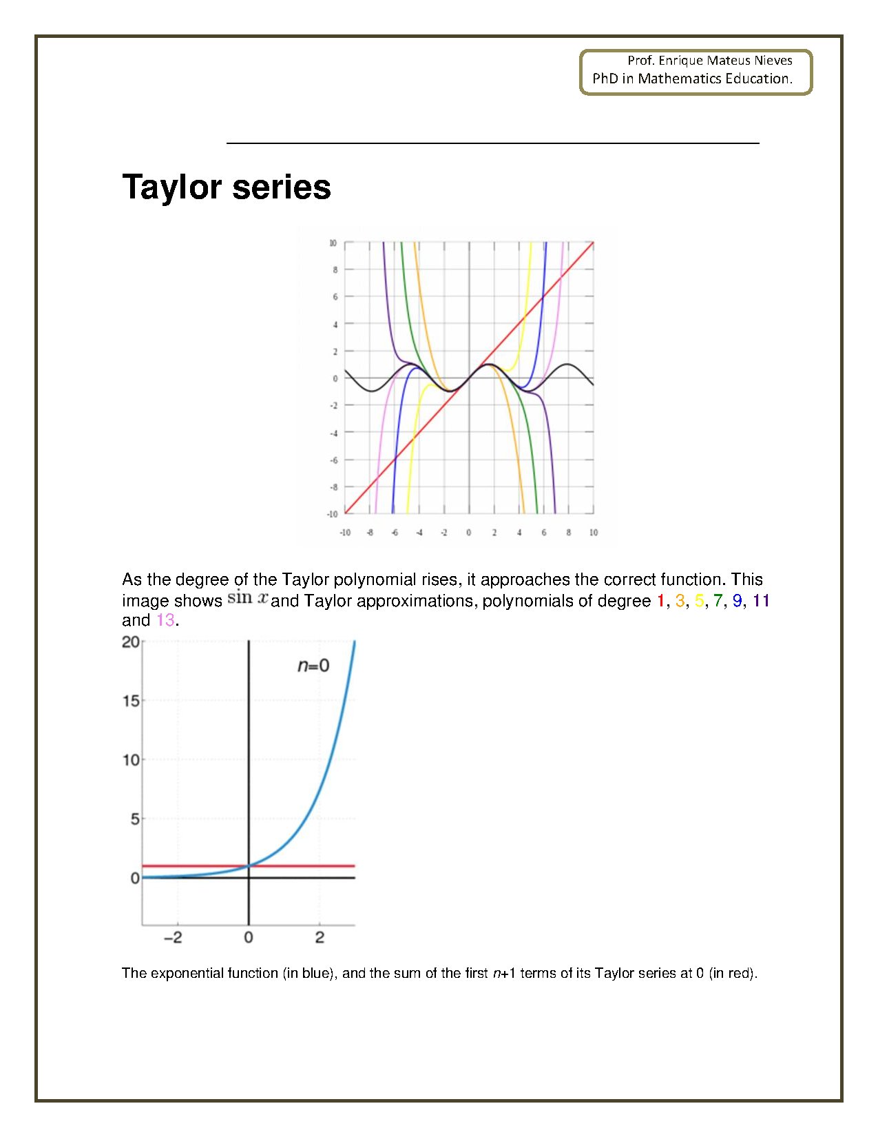 Taylor Series by Enrique Mateus Nieves