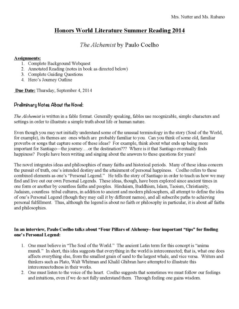 The Alchemist by Paulo Coelho Summary