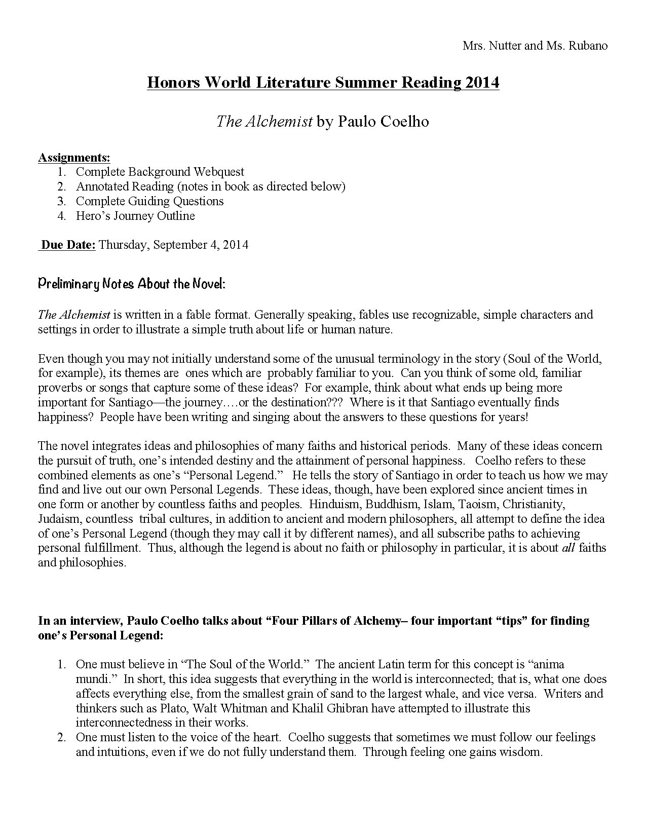 The Alchemist by Paulo Coelho Summary