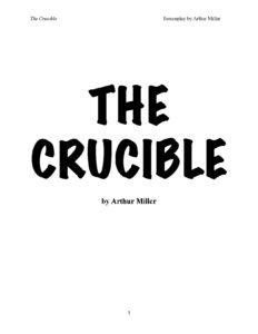 The Crucible by Arthur Miller
